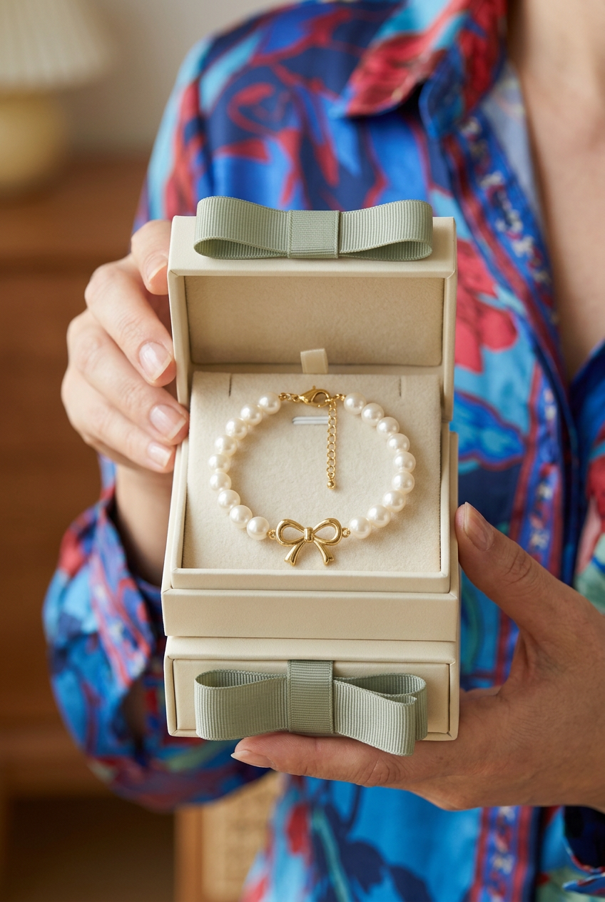 Pearl Ribbon - Model holding product box