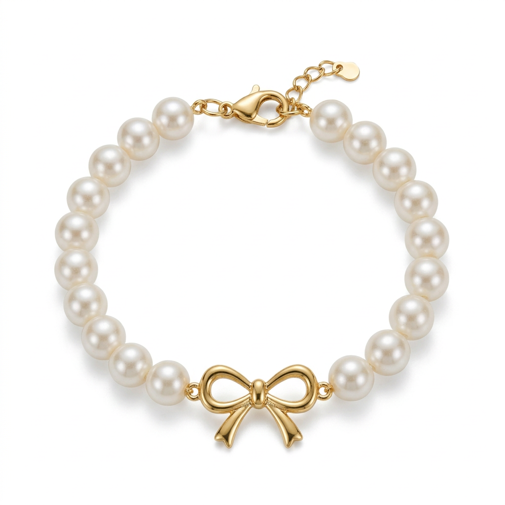 Pearl Ribbon - White background photograph