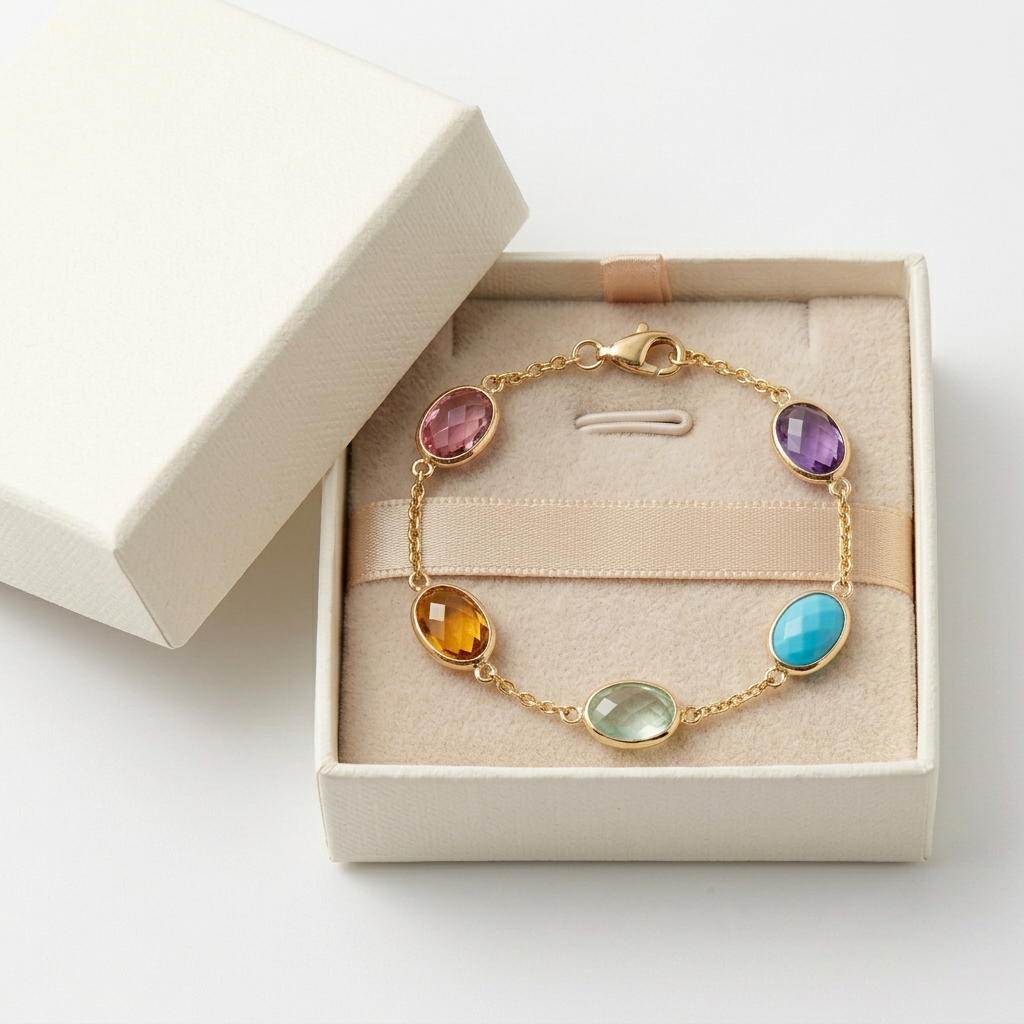 Prism Link Multicolor Accent Chain Bracelet — Logo-free gift presentation