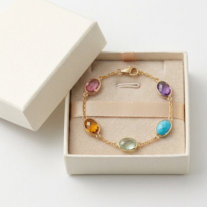 Prism Link Multicolor Accent Chain Bracelet — Logo-free gift presentation
